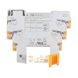 1 pcs - Phoenix Contact PLC-RPT- 24DC/21-21 Series Interface Relay, DIN Rail Mount, 24V dc Coil, DPDT, 2-Pole