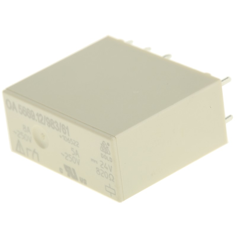 1 pcs - Dold PCB Mount Force Guided Relay, 24V dc Coil Voltage, 2 Pole, DPDT