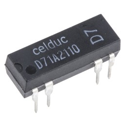 1 pcs - Celduc PCB Mount Reed Relay, 5V dc Coil, SPST, 100V dc Max, 380Ω