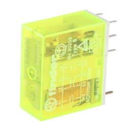 1 pcs - Finder PCB Mount Force Guided Relay, 5V dc Coil Voltage, 2 Pole, DPDT