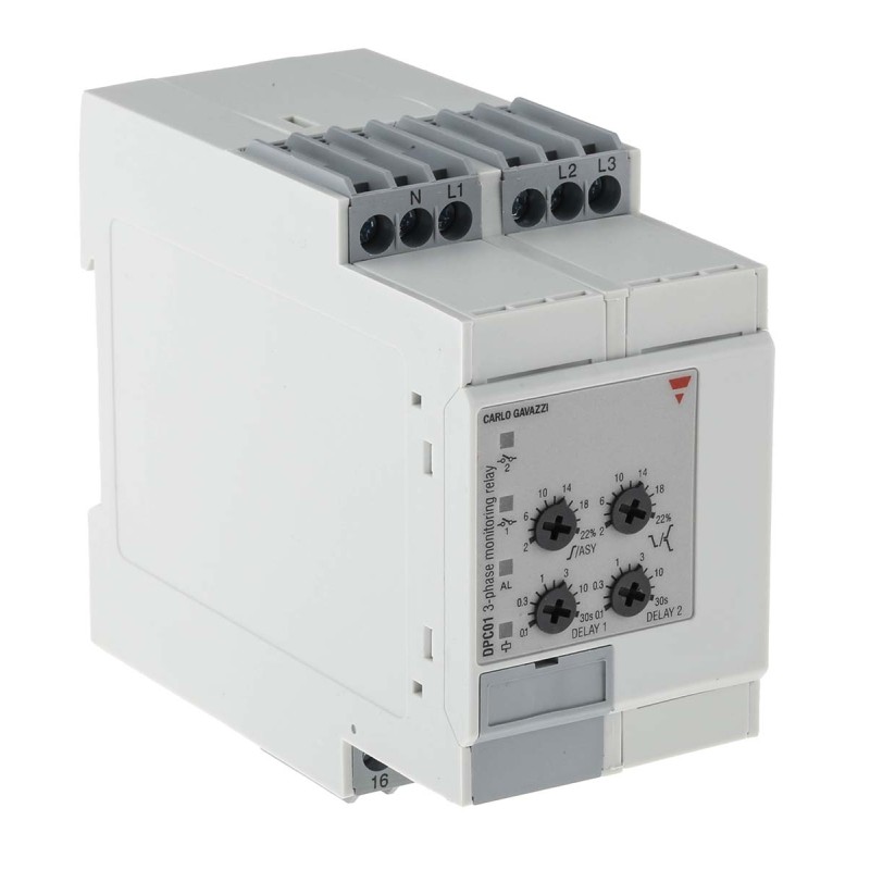 1 pcs - Carlo Gavazzi Phase, Voltage Monitoring Relay, 3, 3+N Phase, SPDT, 323 - 550V ac, DIN Rail