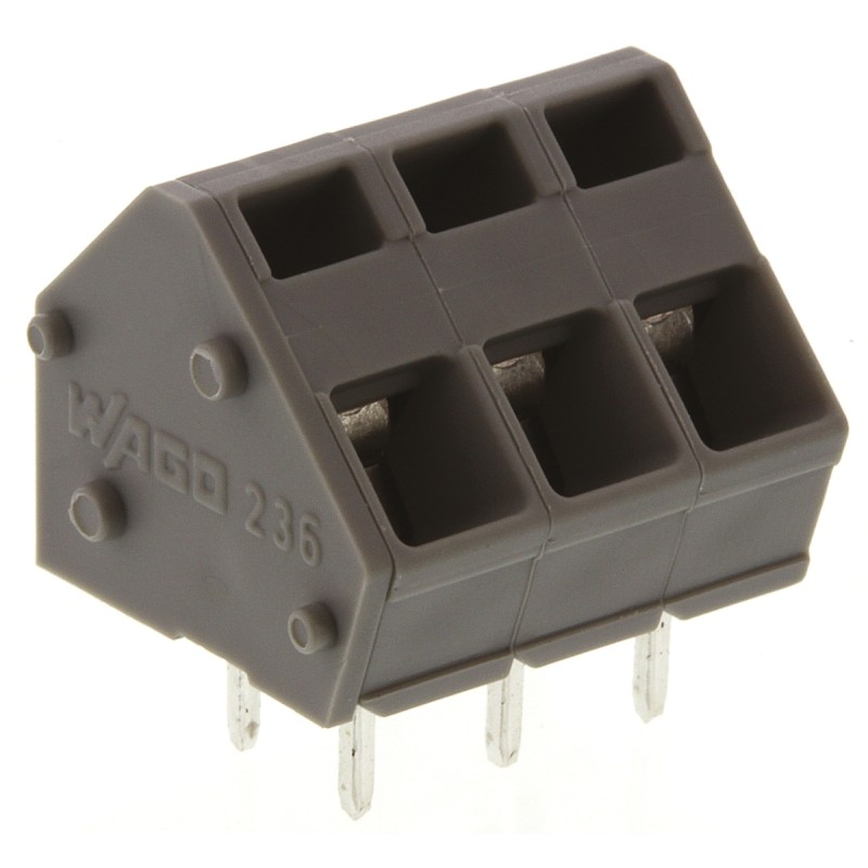 10 pcs - Wago 236 Series PCB Terminal Block, 3-Contact, 5.08mm Pitch, 1-Row