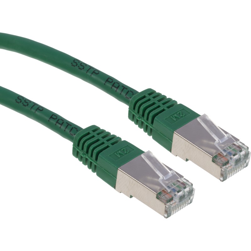 1 pcs - RS PRO Cat6 Male RJ45 to Male RJ45 Ethernet Cable, S/FTP, Green PVC Sheath, 2m