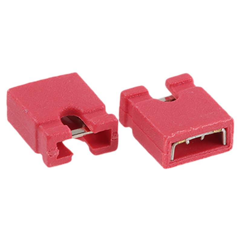 10 pcs - ASSMANN WSW Jumper Female Straight Red Open Top 2 Way 1 Row 2.54mm Pitch