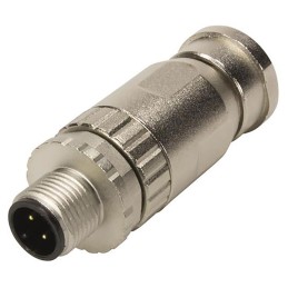 1 pcs - HARTING Circular Connector, 3 Contacts, Cable Mount, M8 Connector, Plug, Male, IP67, M8 Series
