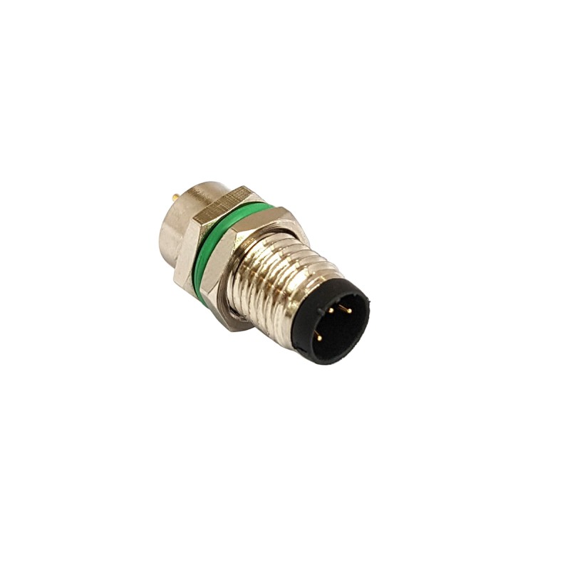 1 pcs - Bulgin Circular Connector, 4 Contacts, Rear Mount, M8 Connector, Plug, Male, IP67, Buccaneer M8 Series