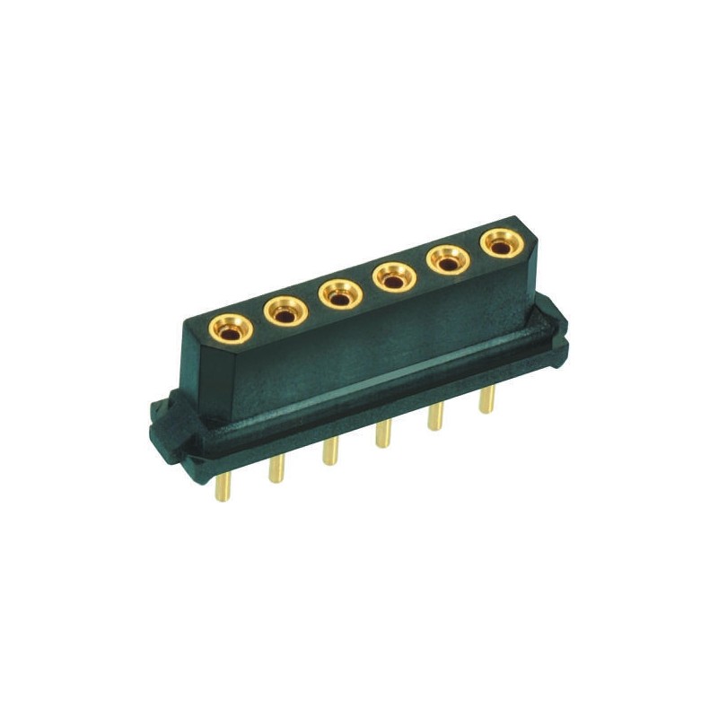 1 pcs - HARWIN Straight Through Hole Mount PCB Socket, 6-Contact, 1-Row, 2mm Pitch, Solder Termination