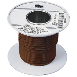1 Reel of 30 M - Alpha Wire Brown 0.52 mm² Hook Up Wire, 20 AWG, 10/0.25 mm, 30m, PVC Insulation