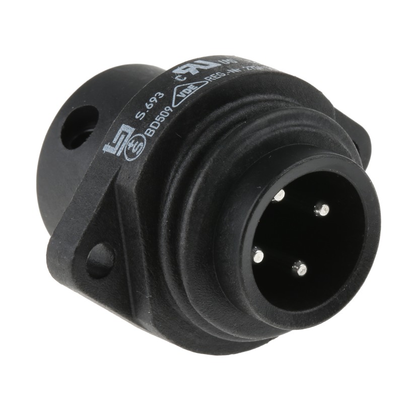 1 pcs - binder Circular Connector, 4 Contacts, Panel Mount, Plug, Male, IP67, 693 Series