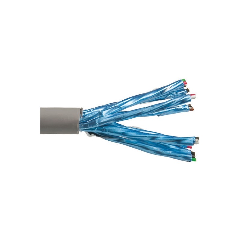 1 Reel of 30 M - Alpha Wire Twisted Pair Data Cable, 9 Pairs, 0.35 mm², 18 Cores, 22 AWG, Screened, 30m, Grey Sheath