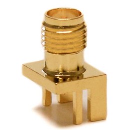 1 pcs - Mueller Electric, jack Edge Mount SMA Connector, 50Ω, Solder Termination, Straight Body