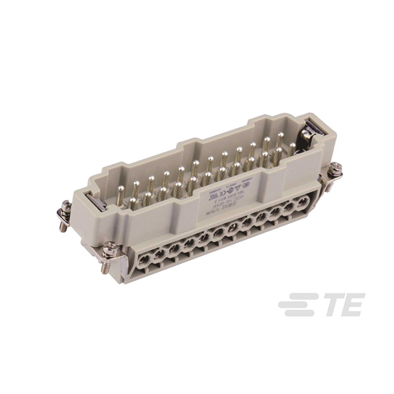 1 pcs - TE Connectivity Heavy Duty Power Connector Insert, 16A, Male, HDC HE Series, 24 Contacts