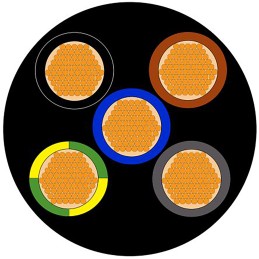 1 Reel of 50 M - Lapp 5 Core Power Cable, 2.5 mm², 50m, Black PVC Sheath, 25 A, 1 kV, 600 V