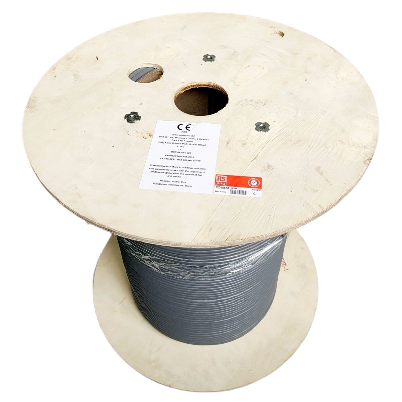1 Reel of 500 M - RS PRO Cat7 Ethernet Cable, S/FTP, Grey LSZH Sheath, 500m, Low Smoke Zero Halogen (LSZH)