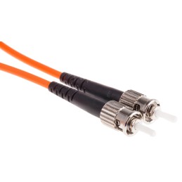 1 pcs - RS PRO ST to ST Simplex Multi Mode OM1 Fibre Optic Cable, 62.5/125μm, Orange, 1m