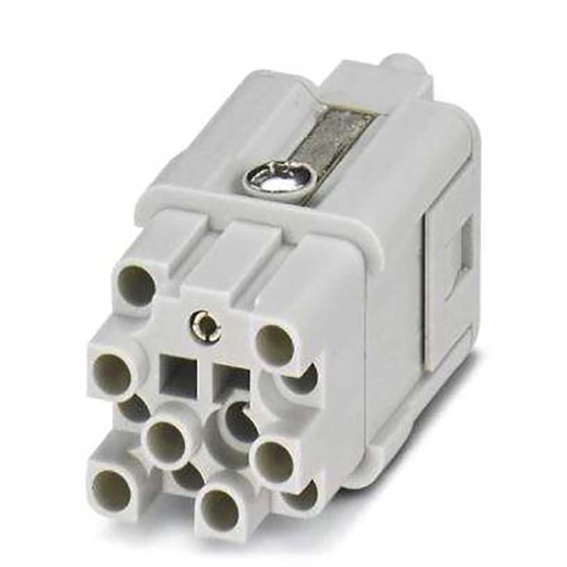 1 pcs - Phoenix Contact Heavy Duty Power Connector Insert, 12A, Female, HC Series, 12 Contacts