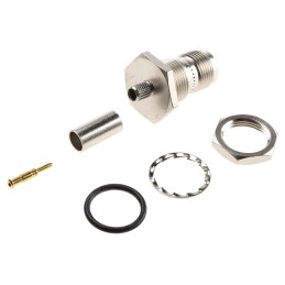 15 pcs - Telegartner, jack Panel Mount TNC Connector, 50Ω, Crimp Termination, Straight Body