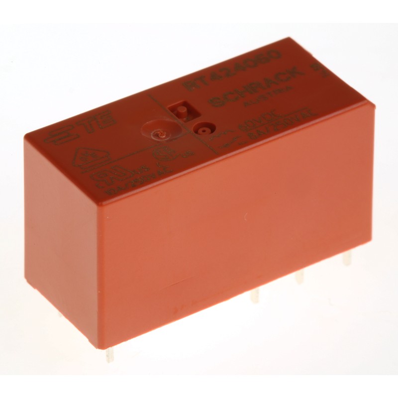1 pcs - TE Connectivity PCB Mount Power Relay, 60V dc Coil, 8A Switching Current, DPDT