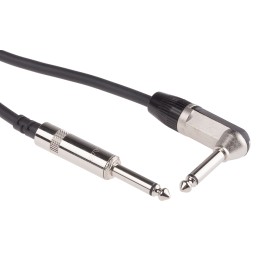 1 pcs - RS PRO 6.35mm Mono Jack to 6.35mm Mono Jack Aux Cable, Black, 6m