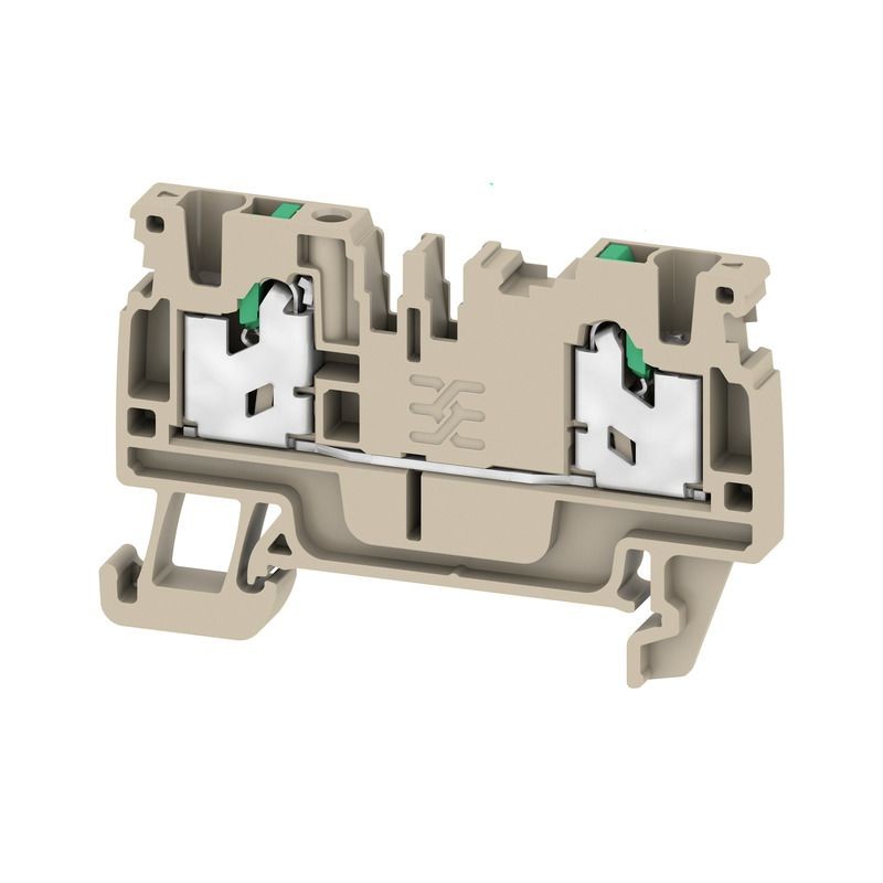 10 pcs - Weidmuller AS2C 2.5 Series Dark Beige Feed Through Terminal Block, 1-Level, Snap On Termination