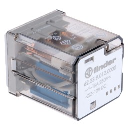 1 pcs - Finder PCB Mount Power Relay, 12V dc Coil, 15A Switching Current, 3PDT