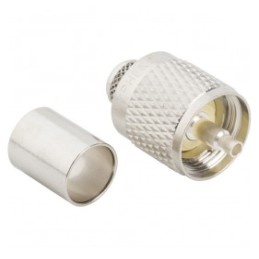 1 pcs - Amphenol RF, Plug Cable Mount UHF Connector, Crimp Termination, Straight Body