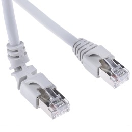 1 pcs - Weidmuller Cat6 Right Angle Male RJ45 to Straight Male RJ45 Ethernet Cable, S/FTP, Grey LSZH Sheath, 1.5m, Halogen Free