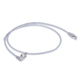 1 pcs - Weidmuller Cat6 Right Angle Male RJ45 to Straight Male RJ45 Ethernet Cable, S/FTP, Grey LSZH Sheath, 1.5m, Halogen Free