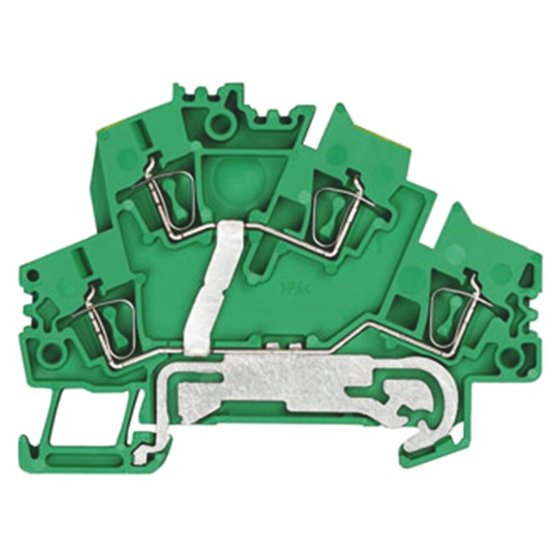 1 pcs - Weidmuller Z Series Green, Yellow PE Terminal, 0.5 - 4mm², Double-Level, Clamp Termination