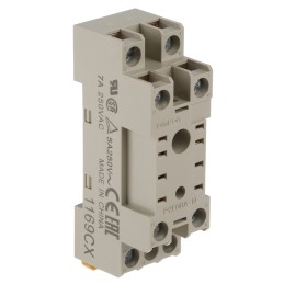 1 pcs - Omron 8 Pin 250V ac DIN Rail Relay Socket, for use with MY2IN, MY2IN1, MY2IN1-D2, MY2IN-CR, MY2IN-D2, MY2N, MY2N1,