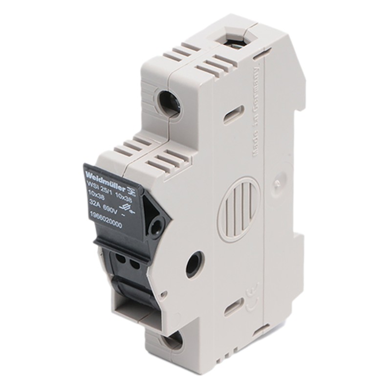 1 pcs - Weidmuller W Series Beige Fused DIN Rail Terminal, 10mm², Single-Level, Screw Termination