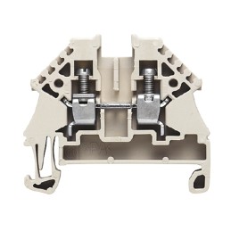 10 pcs - Weidmuller W Series Dark Beige Feed Through Terminal Block, Single-Level, Screw Termination