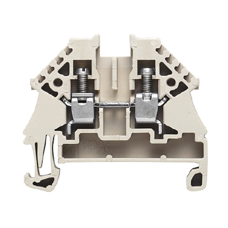 10 pcs - Weidmuller W Series Dark Beige Feed Through Terminal Block, Single-Level, Screw Termination