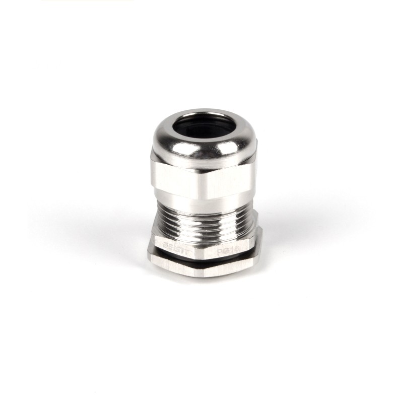 1 pcs - RS PRO Metallic Nickel Plated Brass Cable Gland, PG13.5 Thread, 6mm Min, 12mm Max, IP68