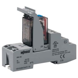 1 pcs - Wago Interface Relay, DIN Rail Mount, 24V dc Coil, 4PDT, 4-Pole