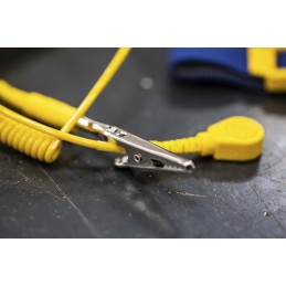 1 pcs - RS PRO ESD Grounding Wrist Strap & Cord Set With 10 mm Socket, 10 mm Stud