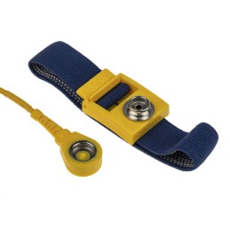 1 pcs - RS PRO ESD Grounding Wrist Strap & Cord Set With 10 mm Socket, 10 mm Stud