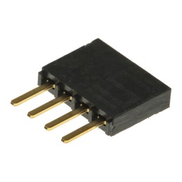 10 pcs - Samtec SSW Series Straight Through Hole Mount PCB Socket, 4-Contact, 1-Row, 2.54mm Pitch, Solder Termination