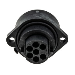 1 pcs - Amphenol Industrial Circular Connector, 6 + PE Contacts, Panel Mount, Socket, Female, IP65, IP67, Ecomate Series