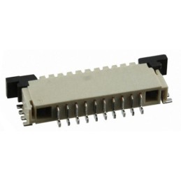 10 pcs - TE Connectivity, FPC 1mm Pitch 10 Way Right Angle Female FPC Connector, ZIF Top Contact