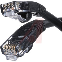 1 pcs - Cinch Cat5e Male RJ45 to Male RJ45 Ethernet Cable, U/UTP, Black PVC Sheath, 2.1m