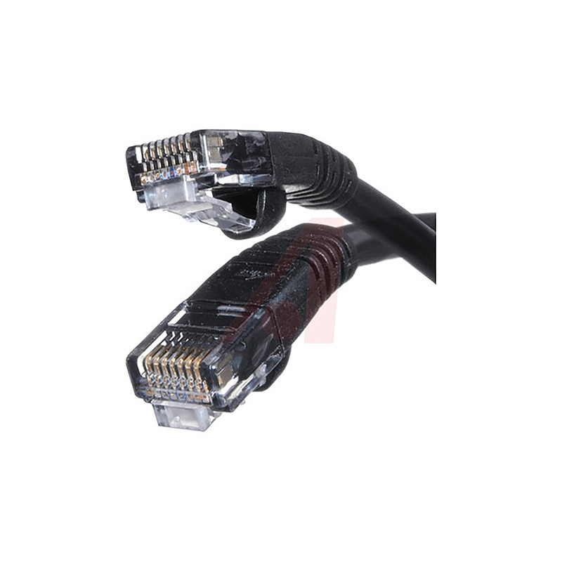 1 pcs - Cinch Cat5e Male RJ45 to Male RJ45 Ethernet Cable, U/UTP, Black PVC Sheath, 2.1m