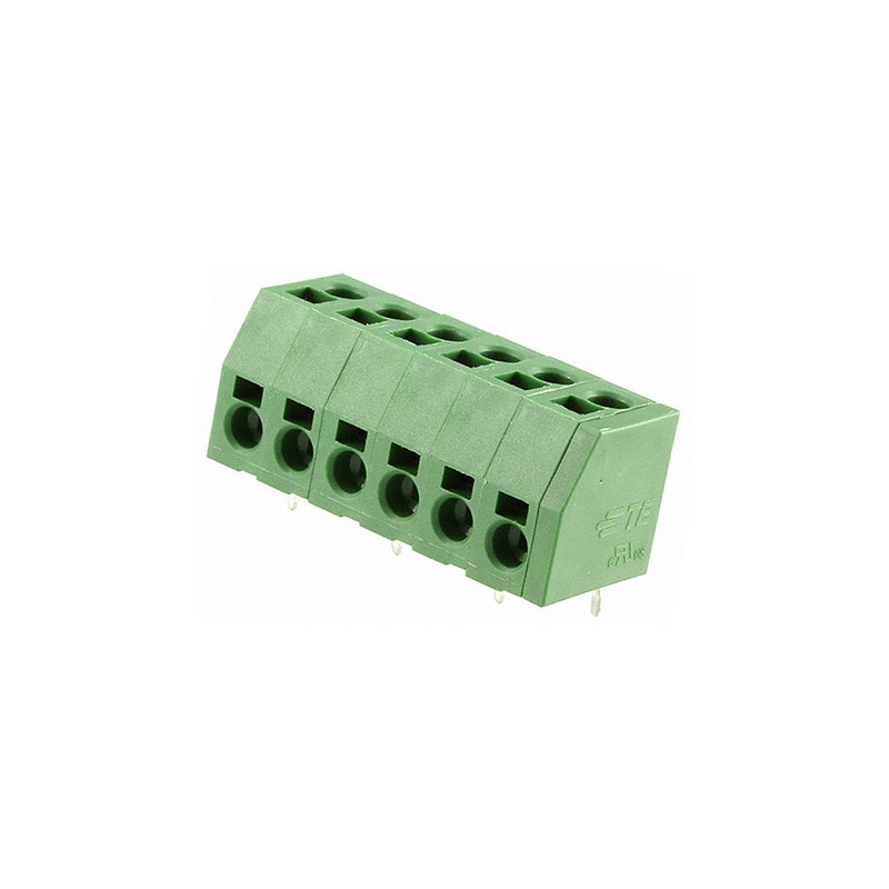 10 pcs - TE Connectivity PCB Terminal Block, 6-Contact, 5mm Pitch, Through Hole Mount, 1-Row, Solder Termination