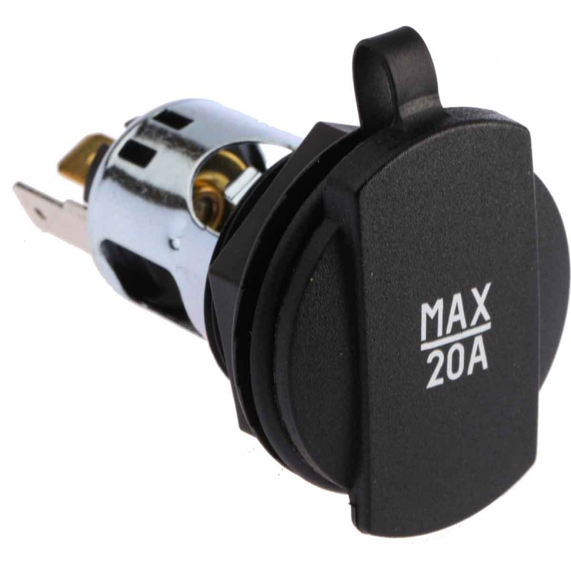 1 pcs - RS PRO Panel Mount, 15A Cigarette Lighter Socket