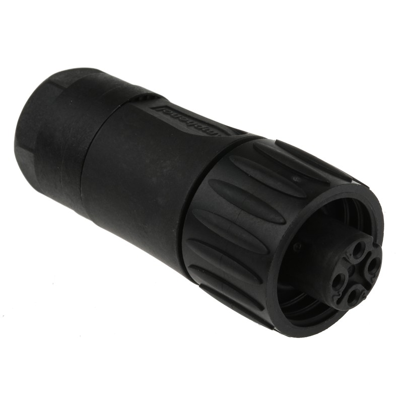 1 pcs - Amphenol Industrial Circular Connector, 3 + PE Contacts, Cable Mount, Socket, IP65, IP67, Ecomate Series