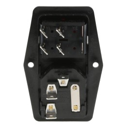 1 pcs - Bulgin C14 Panel Mount IEC Connector Male, 10A, 250 V, Fuse Size 5 x 20mm