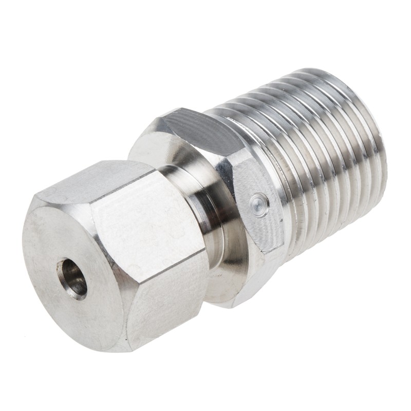 1 pcs - RS PRO In-Line Thermocouple Compression Fitting for Use with Thermocouple, 1/2 NPT, 4.5mm Probe, RoHS Compliant Standard