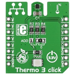 1 pcs - MikroElektronika Thermo 3 Click Temperature Sensor Add On Board MikroBUS