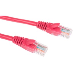1 pcs - RS PRO Cat5e Male RJ45 to Male RJ45 Ethernet Cable, U/UTP, Red PVC Sheath, 5m