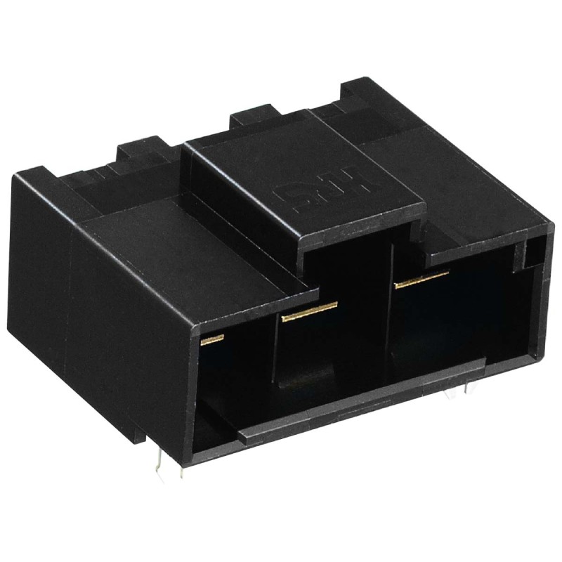 250 pcs - Hirose DF60 Series Right Angle Through Hole PCB Header, 2 Contact(s), 10.16mm Pitch, 1 Row(s), Shrouded